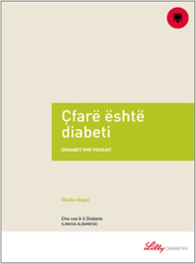 Copertina della guida multilingua sul diabete: Cos'è il diabete in albanese
