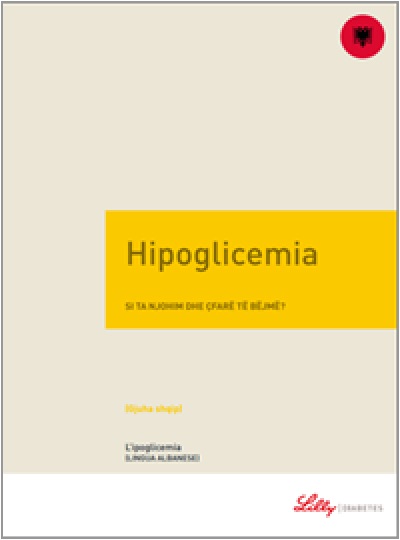 Copertina della guida multilingua sul diabete: L'ipoglicemia in albanese