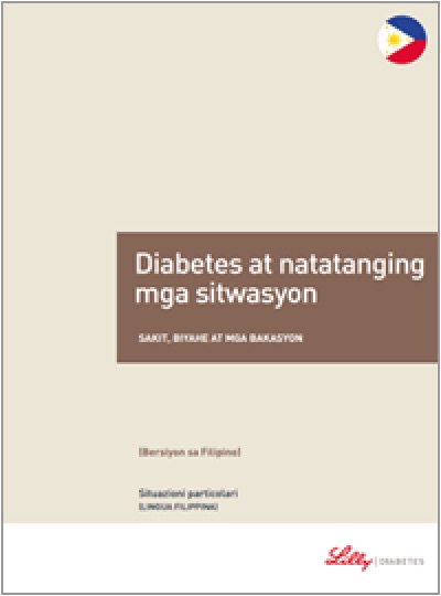 Copertina della guida multilingua sul diabete: Diabete e situazioni particolari in filippino