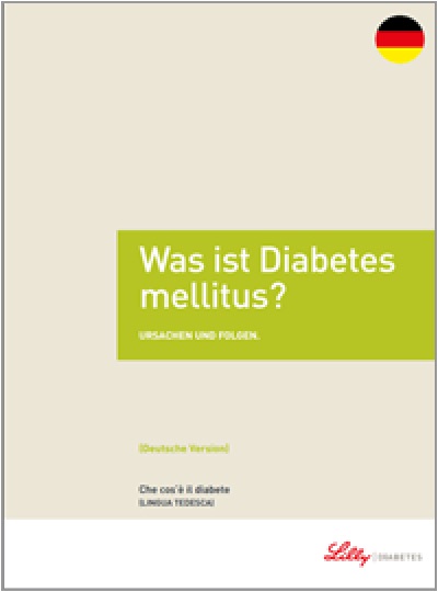Copertina della guida multilingua sul diabete: Cos'è il diabete in tedesco
