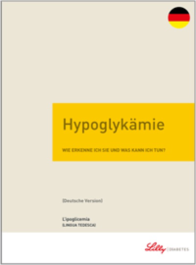 Copertina della guida multilingua sul diabete: L'ipoglicemia in tedesco