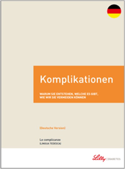 Copertina della guida multilingua sul diabete :Le complicanze in tedesco