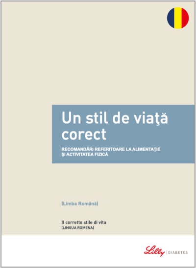 Copertina della guida multilingua sul diabete: Il corretto stile di vita in romeno