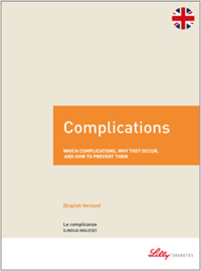 Copertina della guida multilingua sul diabete :Le complicanze in inglese