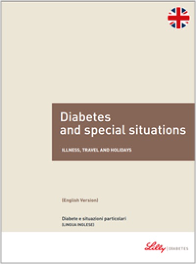 Copertina della guida multilingua sul diabete: Diabete e situazioni particolari in inglese